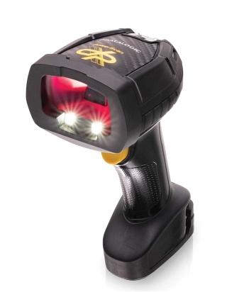 PowerScan 9600 DPX, Cordless Model, Left Facing with Red Lights