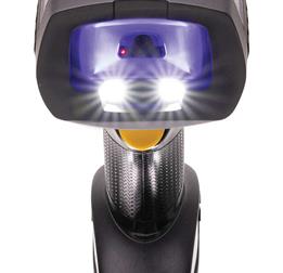 PowerScan 9600 DPX, Cordless Model, Front Facing with Blue Lights