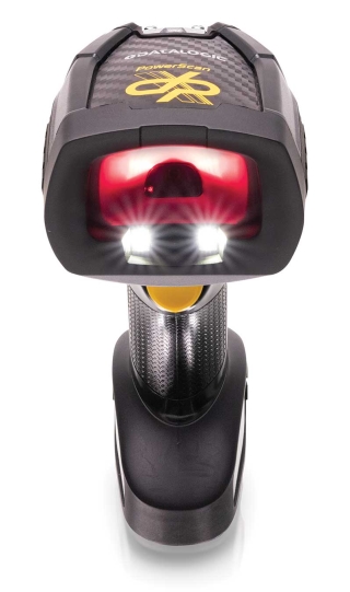 PowerScan 9600 DPX, Cordless Model, Front Facing with Red Lights